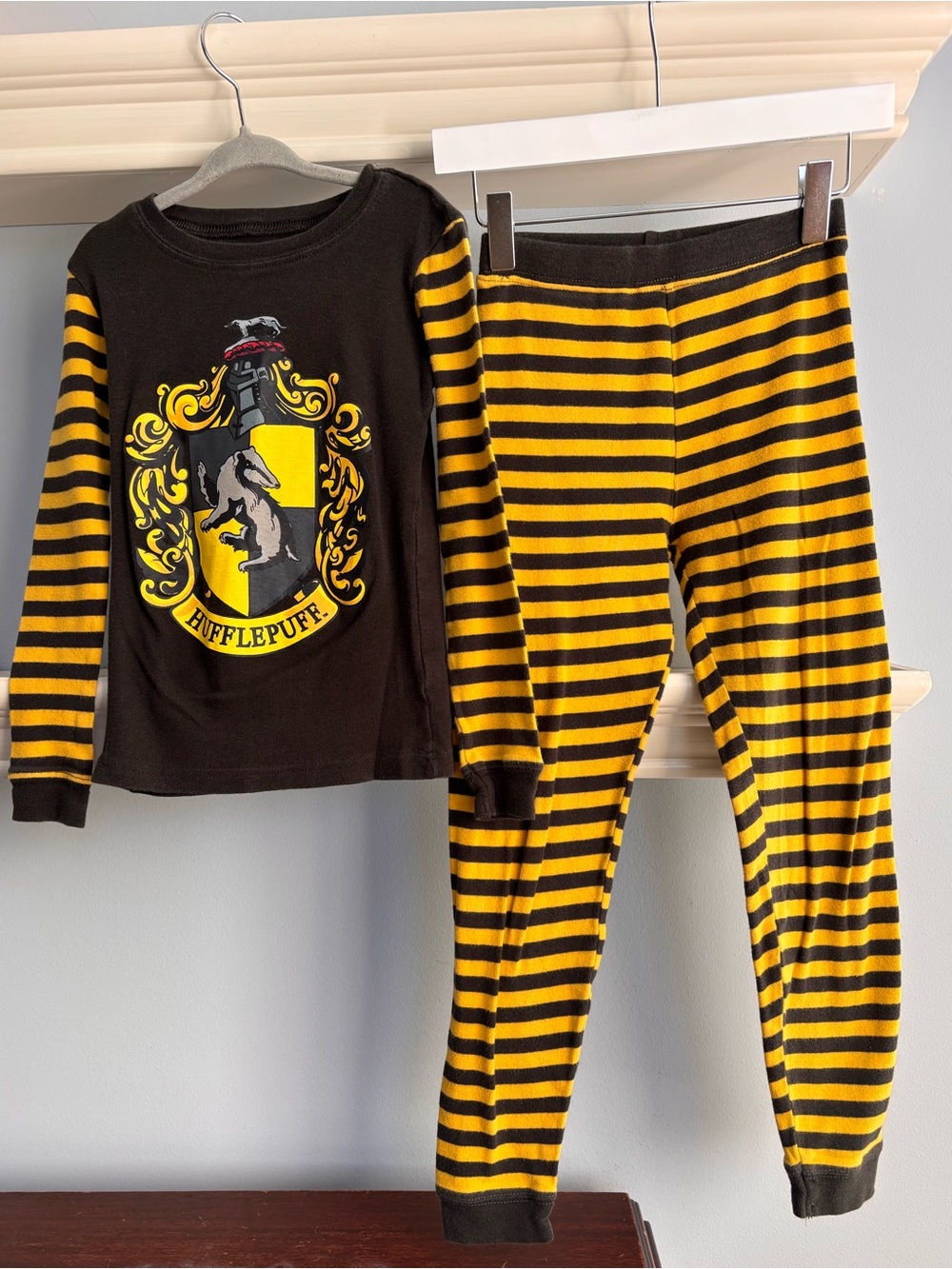 Hufflepuff Kids Pajama Set - Black and Yellow
